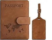 [Aussi Valup] Travel Wallet & Passport Holder - Leather Passport Wallet for Men & Women, Family Passport Cover, Travel Organizer for ID & Credit Cards,Perfect for Plane Trips, Journeys & Tours (Brown)