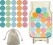 Smiley Face Stars Reward Jar,25Pcs Smiley Face Class Incentive Jar Bulletin Board Training Reward Jar,Smiley Face Reward Jar Positive Behavior Jar,Smiley Face Positive Behavior Reward Behavior Jar