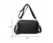 WSECOMM Faon Crossbody Handbags Tassels PU Leather Women Travel Satchel Bag (White)