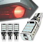 Crynod 4 PCS Car T15 Brake Light, 4014-45smd DC 12V 360°High Brightness Reversing Light Turn Signal Replacement, Decoded Stepless Canbus LED, Universal for Most Cars Lighting Accessories (Red)