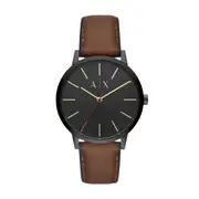 Armani Exchange Three-Hand Brown Leather Watch AX2706