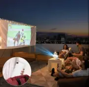 Mini Projector with WIFI 6 and Bluetooth, 4K 1080P Support Portable white