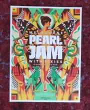 Pearl Jam Pixies 2024 Melbourne Screenprint Poster Artist Ed Justine McAllister