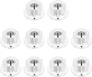 uxcell 10Pcs ABS and Copper Potentiometer Knobs 1/4" Volume Tone Control Top Hat Knob for Guitar Instruments Audio Mixer Amplifier Clear