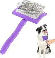 Xixiturtle Slicker Brush for Golden Doodle, Poodle, Labradoodle & More, Purple, Curly Hair Dog Grooming Brush, Effortlessly Detangles, Unisex, All Ages