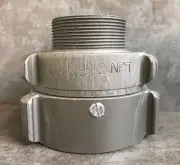 Aluminum Fire Hose Thread Adapter, 2.5" F.NST Swivel x 2" M.NPT Rocker Lug