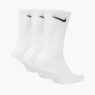 【NIKE 耐吉】Nike Everyday Lightweight 長筒 薄襪 長襪 三雙一組 男女 白色(SX7676-100)