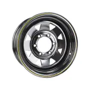 Sunrise Trailer 15" Sunraysia Steel Rim - Landcruiser 6 Stud, Black Powder Coated - WRLC15PB