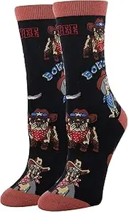 [ooohyeah] Yee Howl Womens Crew Socks, Yee Howl, 5-10, Yee Howl, 5-10