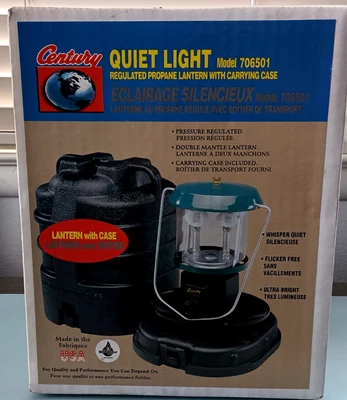 Century Primus Quiet Light Propane Camping Lantern Model 706501 w/ Carrying Case
