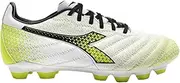 [Diadora] Brasil Elite GR LT LPU Youth Firm Ground Soccer Shoes (White/Black/Yellow, US Footwear Size System, Big Kid, Numeric, Medium, 3.5)