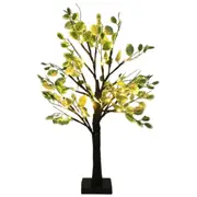 LED Green Leaf Tree Lamp Bedside Night Light Christmas Bedside Decor-Black