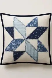 RALPH LAUREN 1pc AMESBURY ADDISON COLLECTION NAVY/WHT DECO PILLOW 18"