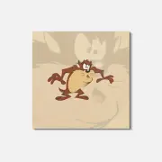 Taz Surprised Cartoon 4'' X 4'' Square Wooden Coaster