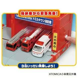 ζั͡✿百玖香✿公司貨 Tomica 變形消防局 警察運輸車組 可收納小汽車 不需電池 多美小汽車 TOMY