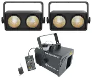 2 Chauvet Shocker 2 Dual Zone Dance Floor DMX COB LED Blinder Stage Lights+Hazer