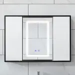 鏡櫃 實木推拉門風水鏡隱藏式浴室鏡櫃北歐衛生間掛牆式帶智慧鏡儲物櫃鏡櫃單獨 簡約