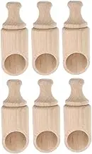 Hoement Wooden Measuring Spoons 6pcs Set for Salt Tea Milk Pinch Non-Toxic Perfect for Cooking