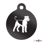 Airedale Engraved Keychain / Round Tag with Tab terrier Many Colors