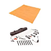 Adventure Kings Mesh Flooring 3m x 3m + Illuminator 4 Bar Camp Light Kit LED