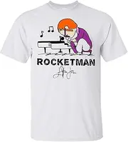 [VidiAmazing] Elton Peanuts Playing Piano Rocketman T-Shirt Elton John