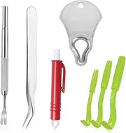 Mrcopetal Tick Remover Tool Kit, Stainless Steel Tick Tweezers + Remover Tick Key, 4 Pack Quick & Safe Tick Twister Removal Tools for Dogs Cats Humans