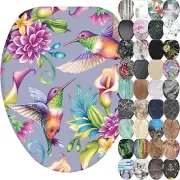 Quiet Soft Close Toilet Seat - Adjustable Hinges & Stunning Hummingbird Design