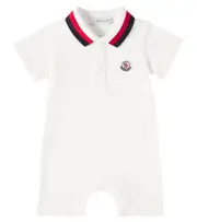 [Moncler Enfant] Moncler Enfant Baby cotton-blend playsuit M 3-6 white