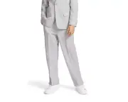 Nautica Pindot Front Crease Suit Pants Big Boys 20 Gray Hook & Eye Zip Closure~