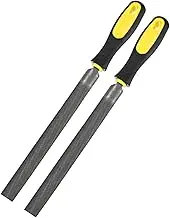 uxcell 2-Pack Half-Round Metal File 8 Inch, High Carbon Steel File Diamond File Hand File W PVC Grip Handle for Wood/Metal/Ceramic/Glass/Stone/Jewelry/Tile/Model/DIY/Sharpening File