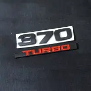 1 Set 370 TURBO Matte Black Red Metal Sticker Decal Badge Emblem 3D Sports Drive (for: Peugeot)