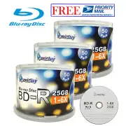 150 Pack Smartbuy 6X BD-R 25GB Logo Blu-ray Blank Media Video Data Record Disc