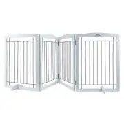 Freestanding Dog Gate 32 Inch High 96 Inch For Wide Foldable Pet Barrier for