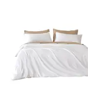 Quilt Covers Bamboo Microfibre Quilt Cover Set White Double