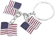 [MOKKHNB] Usa Flag Keychain Pendant Vintage Car Keychain Retro Metal Key Ring Creative Key Decoration for Personal Use Travel Mementos Durable Design
