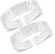 [Tongari] Comfortable Band Design Toe Rings in Pure 92.5 Sterling Silver for Women..., Adjustable, Non-Precious Metal, No Gemstone