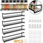 4pcs Wall Mount Spice Rack Organisers ✅ Single Tier Spice & Herb Jar Holders