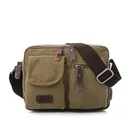 Men's Shoulder Messenger Bag Crossbody Bag Canvas Daily Vintage Black Green Khaki