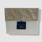 Ralph Lauren Home White/Beige Organic Sateen Border Flat Sheet