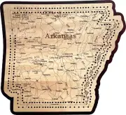 Arkansas Shaped Road Map Cribbage Board