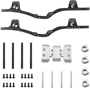 LCG Carbon Fiber Chassis Kit Frame Rail Skid Plate Body Post for Axial SCX10 I II III Capra 1/10 RC Crawler Car Upgrades Parts (Color : Silver)