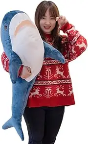 39 Inch Shark Plush Stuffed Animal Toy Soft Plush Pillow Shark Stuffed Sea Animals for Boy's and Girl's Room Sofa Decoration and Holiday Birthday Gift