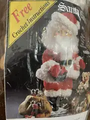 DIY Santa Doll Music Box Crochet Pattern Kit Craft Vintage Holiday