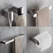 Four Piece Bathroom Accessories Set Stainless Steel Wall Mounted,Brushed Nick...