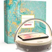 EZVALO Music Table Lamp with Wireless Charger, 4 in 1 Touch Bedside Lamp, Portab