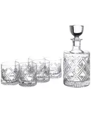 Marquis by Waterford Oblique 7pc Crystal Decanter & Tumblers Set