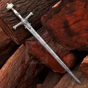 King Solomon Damascus Steel Sword Medieval Forged Sword With Sheath