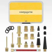 DANSI 21-Piece Bicycle Valve Adapter Set Including Seal & Caps for Bicycle Car Balls - Universal Valve Adapter for Pumps & Compressors - All-in-One Solution for DIY & Outdoor Fans