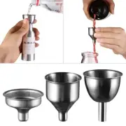 Mini Stainless Steel Wine Flask Funnel-Small Mouth Funnels Filling Hip Beer 3Pcs
