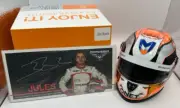 Jules Bianchi 2014 official Marussia 1:2 F1 helmet + signed driver card